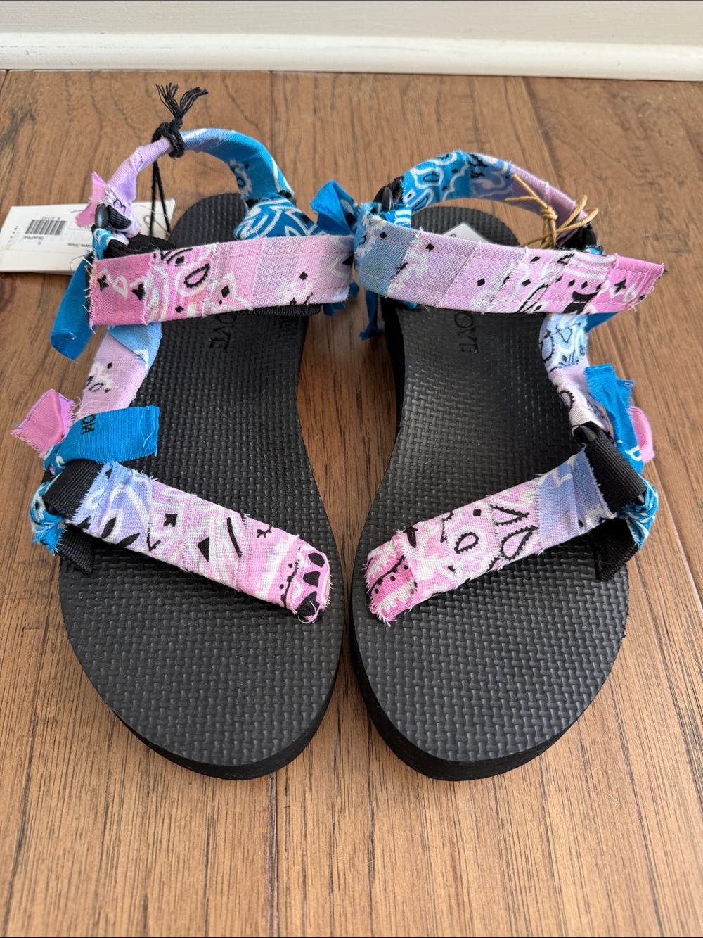 Arizona Love Pink and Blue Bandana Sandal Wraps